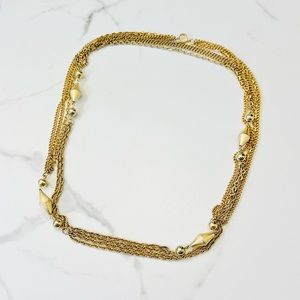 VINTAGE Multi Strand Long Gold Necklace Chain